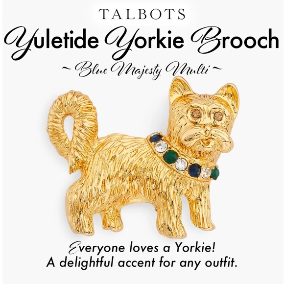 Talbots Yuletide Yorkie Brooch